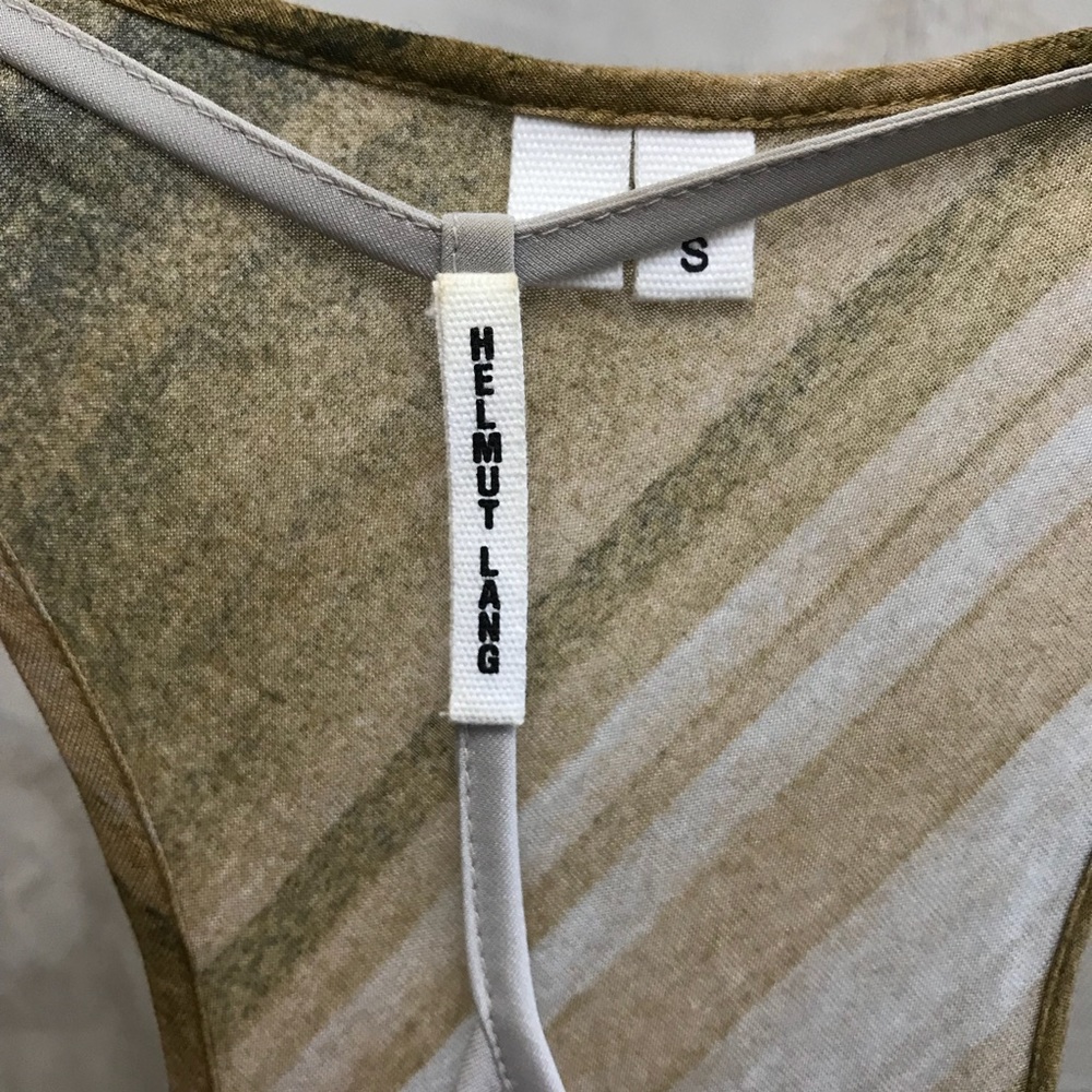 S Helmut Lang brown marble print dress